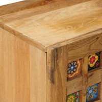 Produktbild för TV-skåp med hylla Naturfärg 105 x 33 x 46 cm Massivt mangoträ