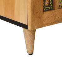 Produktbild för TV-skåp med hylla Naturfärg 105 x 33 x 46 cm Massivt mangoträ