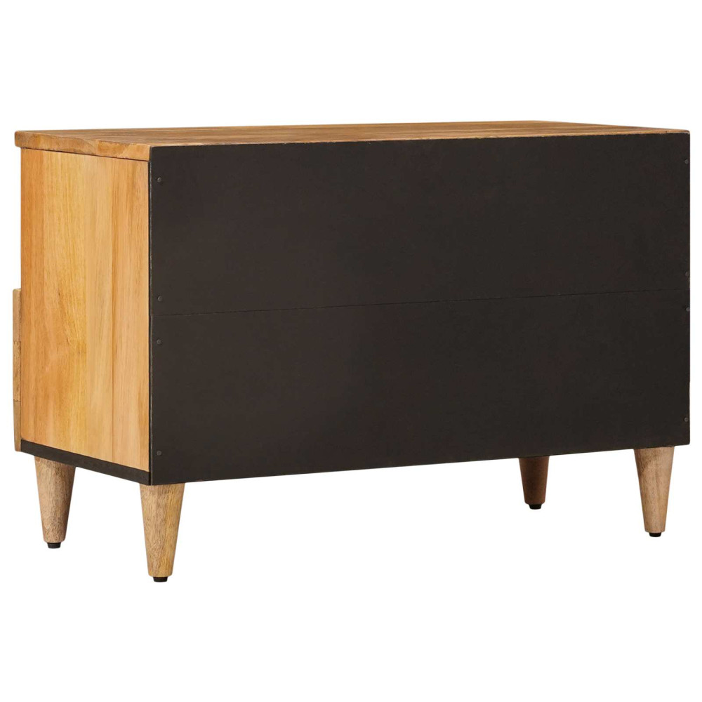 Produktbild för TV-skåp med låda Naturfärg 70 x 33 x 46 cm Massivt mangoträ