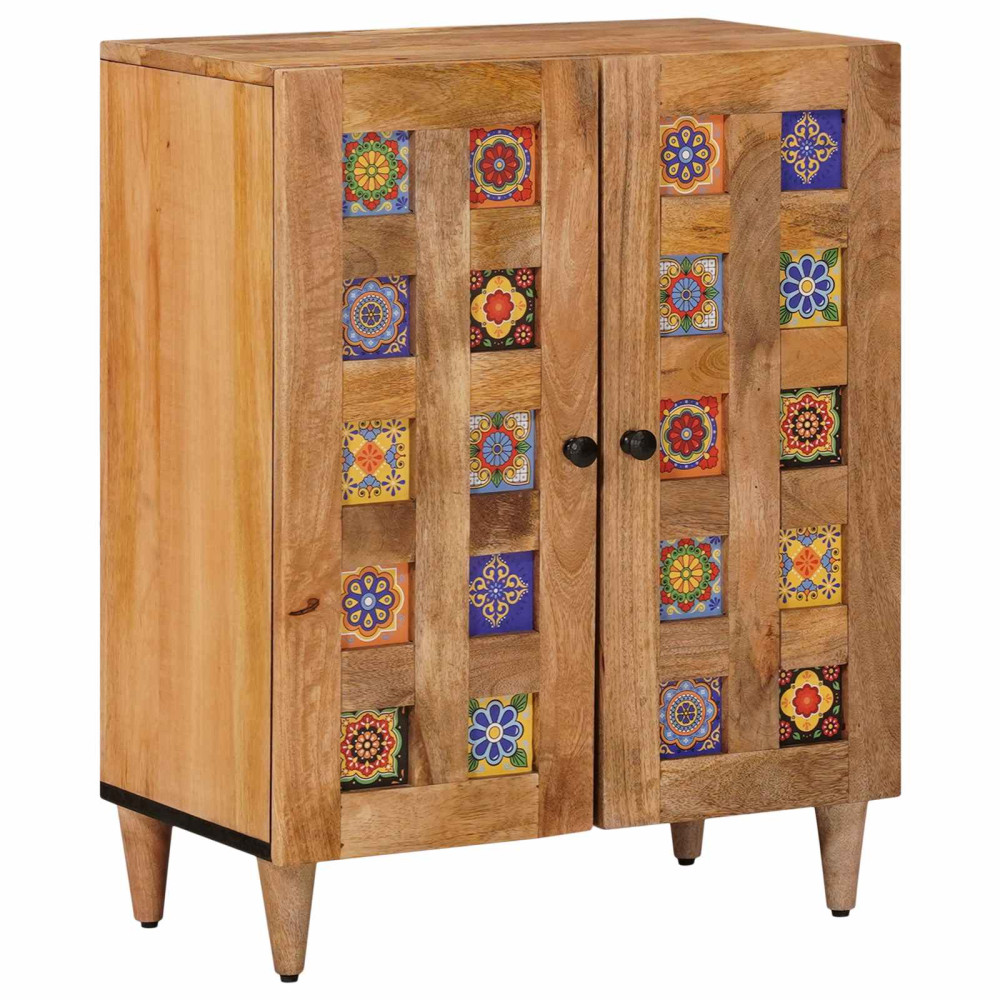 Produktbild för Sideboard Naturfärg 60 x 33 x 75 cm Massivt mangoträ