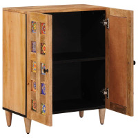 Produktbild för Sideboard Naturfärg 60 x 33 x 75 cm Massivt mangoträ