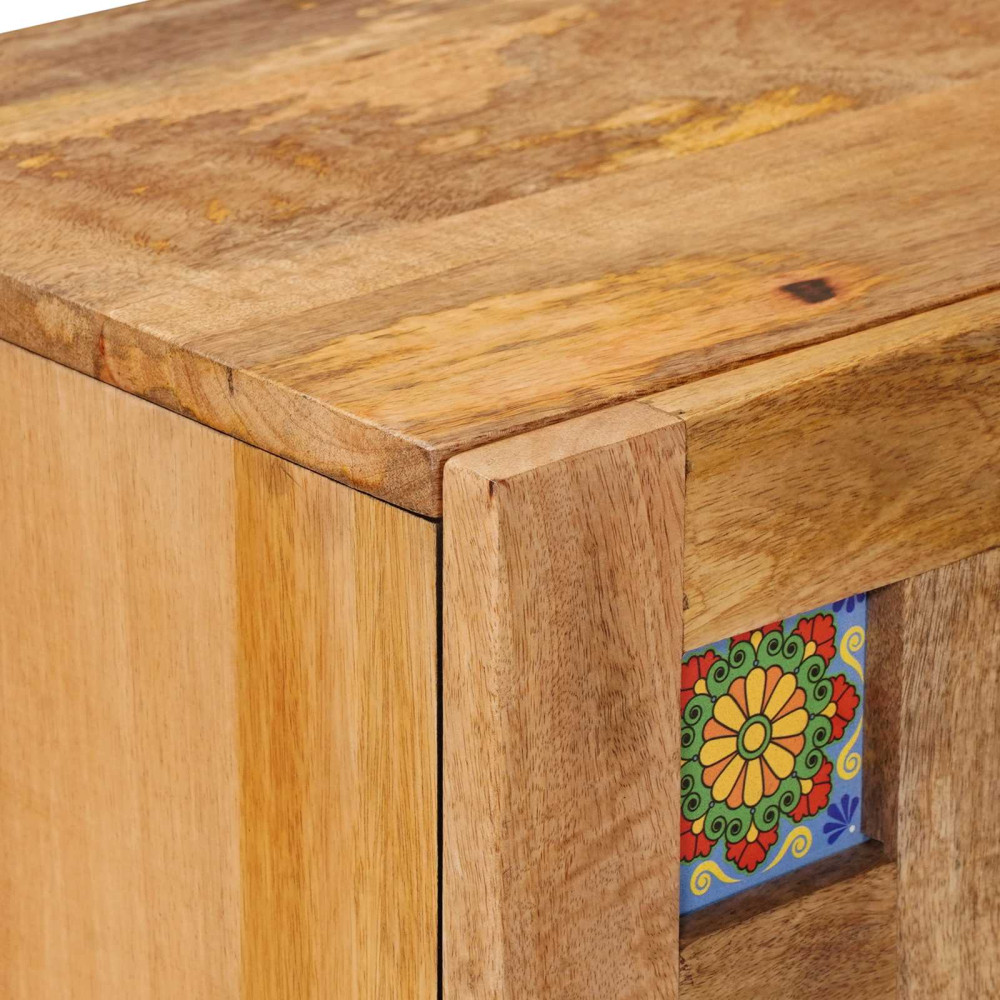 Produktbild för Sideboard Naturfärg 60 x 33 x 75 cm Massivt mangoträ