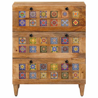 Produktbild för Sideboard Naturfärg 60 x 33 x 75 cm Massivt mangoträ