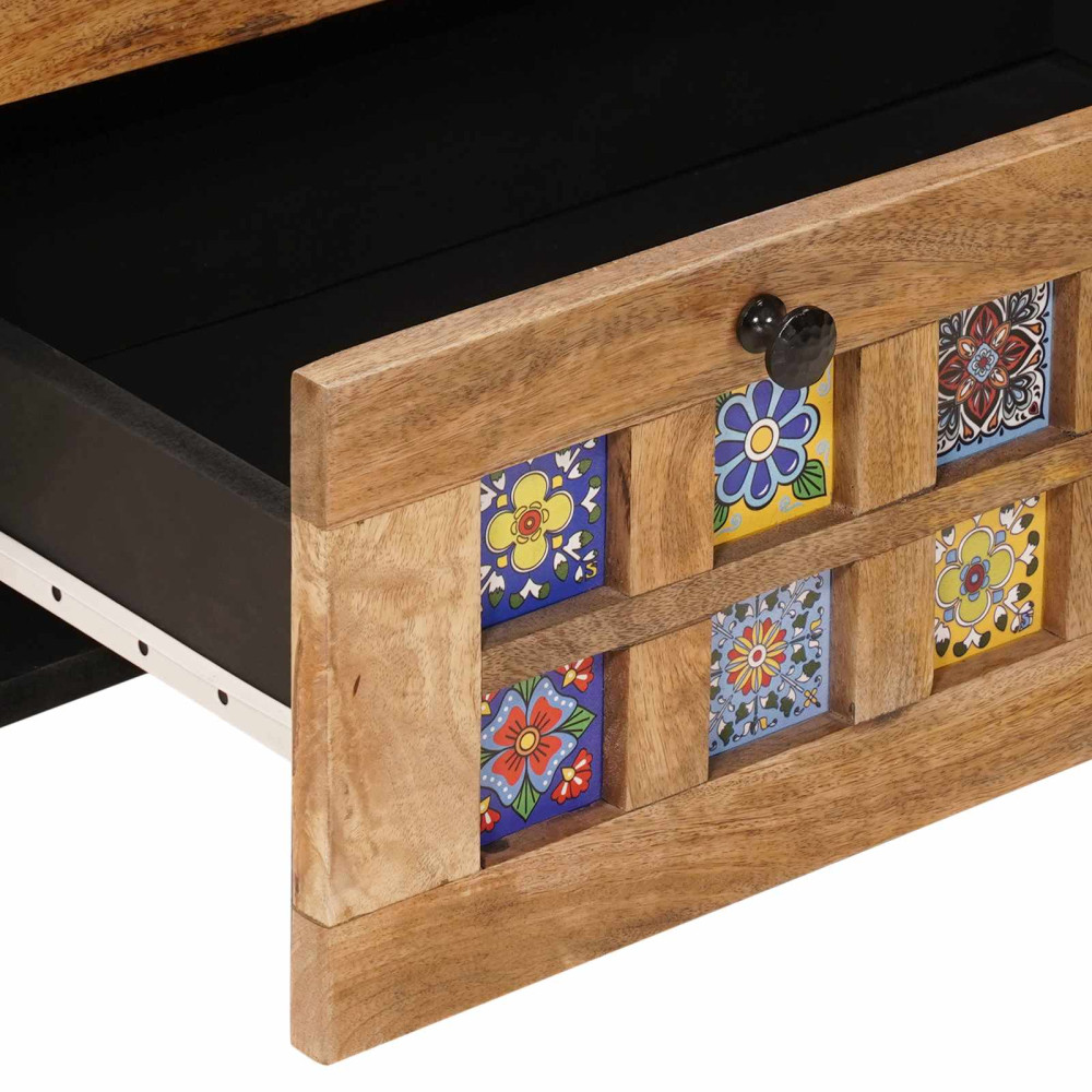 Produktbild för Sideboard Naturfärg 60 x 33 x 75 cm Massivt mangoträ