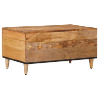 Produktbild för Kaffeebord Naturfärg 80 x 50 x 40 cm Massivt mangoträ