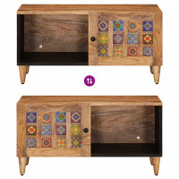 Produktbild för Kaffeebord Naturfärg 80 x 50 x 40 cm Massivt mangoträ