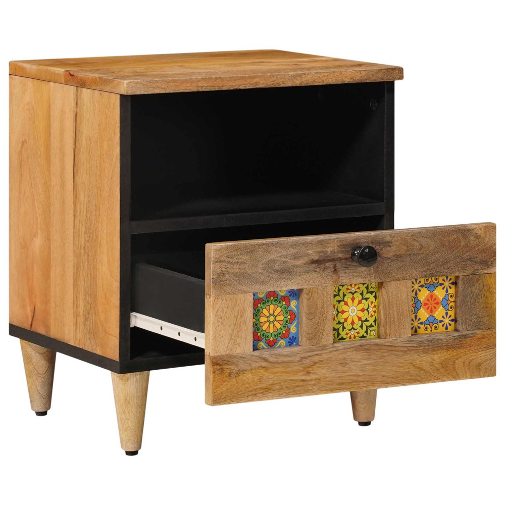 Produktbild för Nattduksbord Naturfärg 40 x 33 x 46 cm Massivt mangoträ