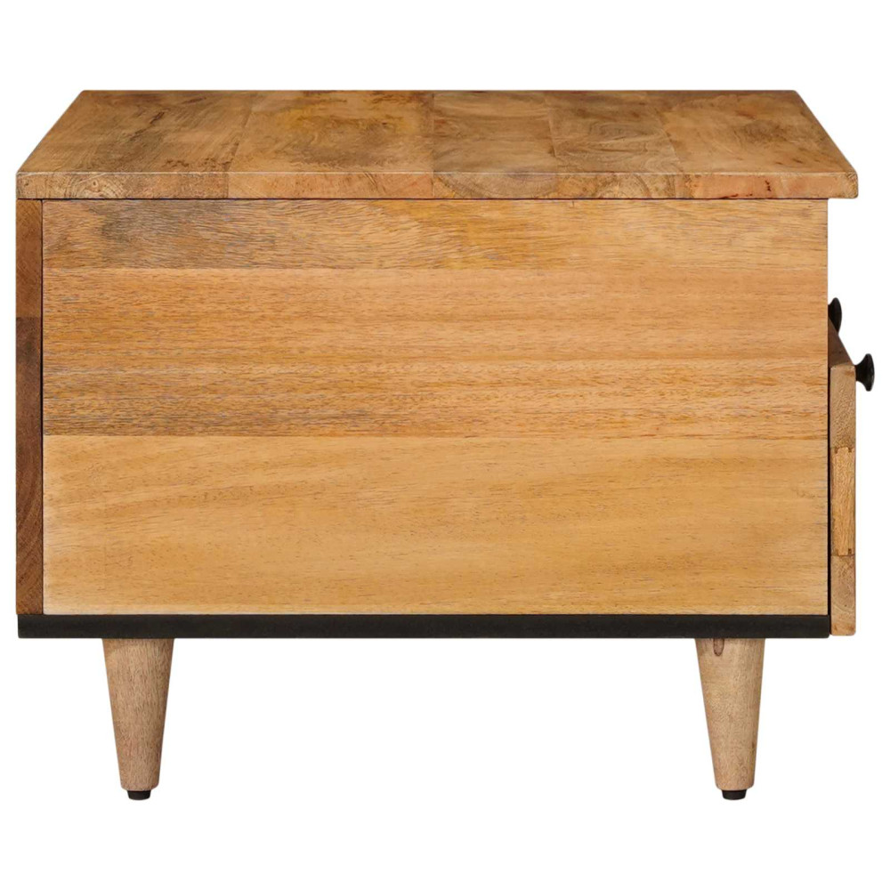 Produktbild för Kaffeebord med låda Naturfärg 80 x 54 x 40 cm Massivt mangoträ
