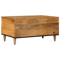 Produktbild för Kaffeebord med låda Naturfärg 80 x 54 x 40 cm Massivt mangoträ