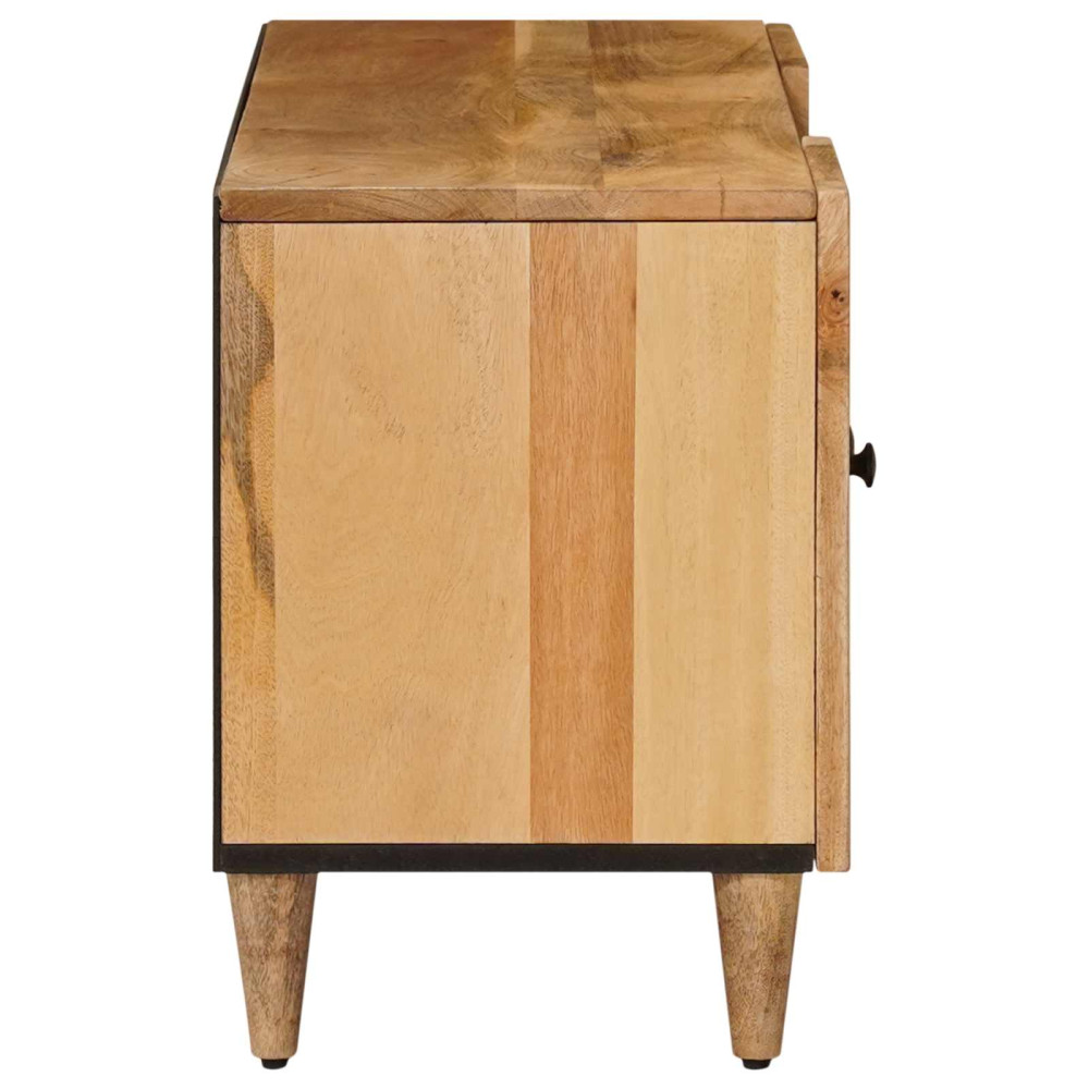 Produktbild för TV-skåp med låda Naturfärg 105 x 33,5 x 46 cm Massivt mangoträ