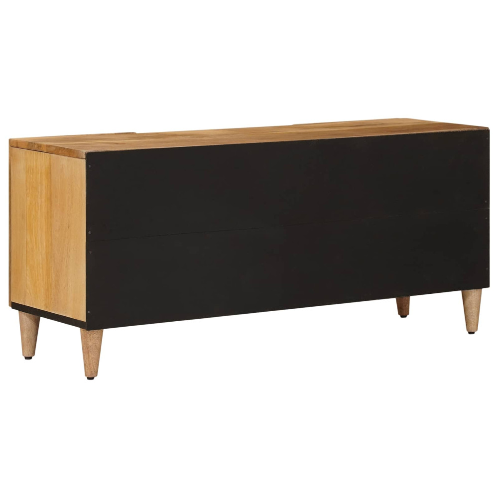 Produktbild för TV-skåp med låda Naturfärg 105 x 33,5 x 46 cm Massivt mangoträ