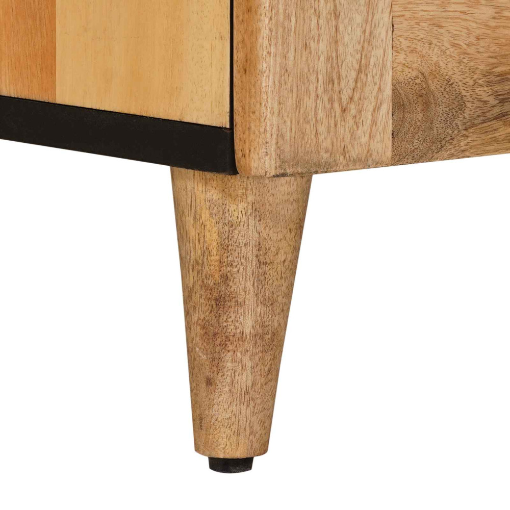 Produktbild för TV-skåp med låda Naturfärg 105 x 33,5 x 46 cm Massivt mangoträ