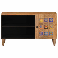 Produktbild för TV-skåp med lagring Naturfärg 80 x 33 x 46 cm Massivt mangoträ