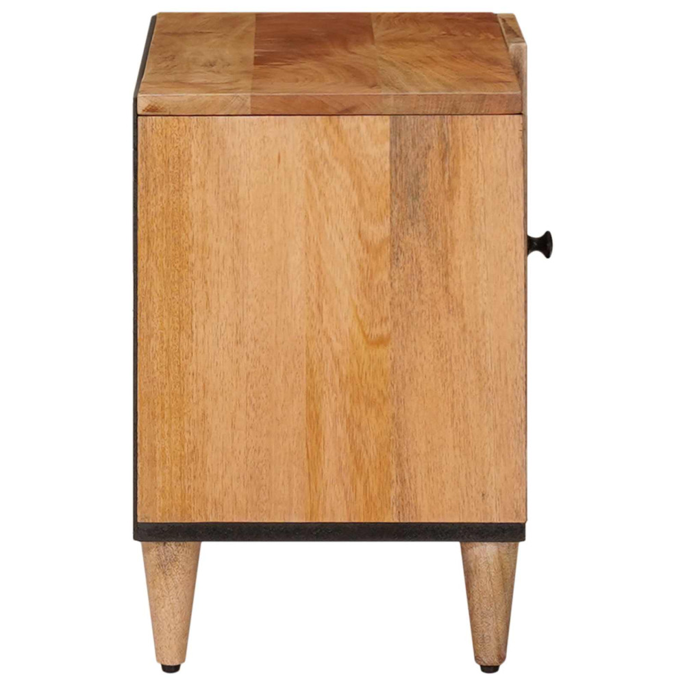Produktbild för TV-skåp med lagring Naturfärg 80 x 33 x 46 cm Massivt mangoträ