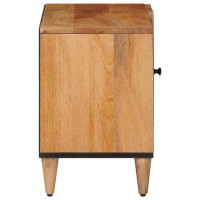 Produktbild för TV-skåp med lagring Naturfärg 80 x 33 x 46 cm Massivt mangoträ