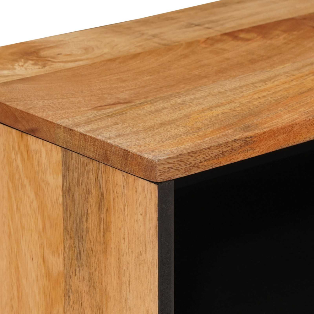 Produktbild för TV-skåp med lagring Naturfärg 80 x 33 x 46 cm Massivt mangoträ