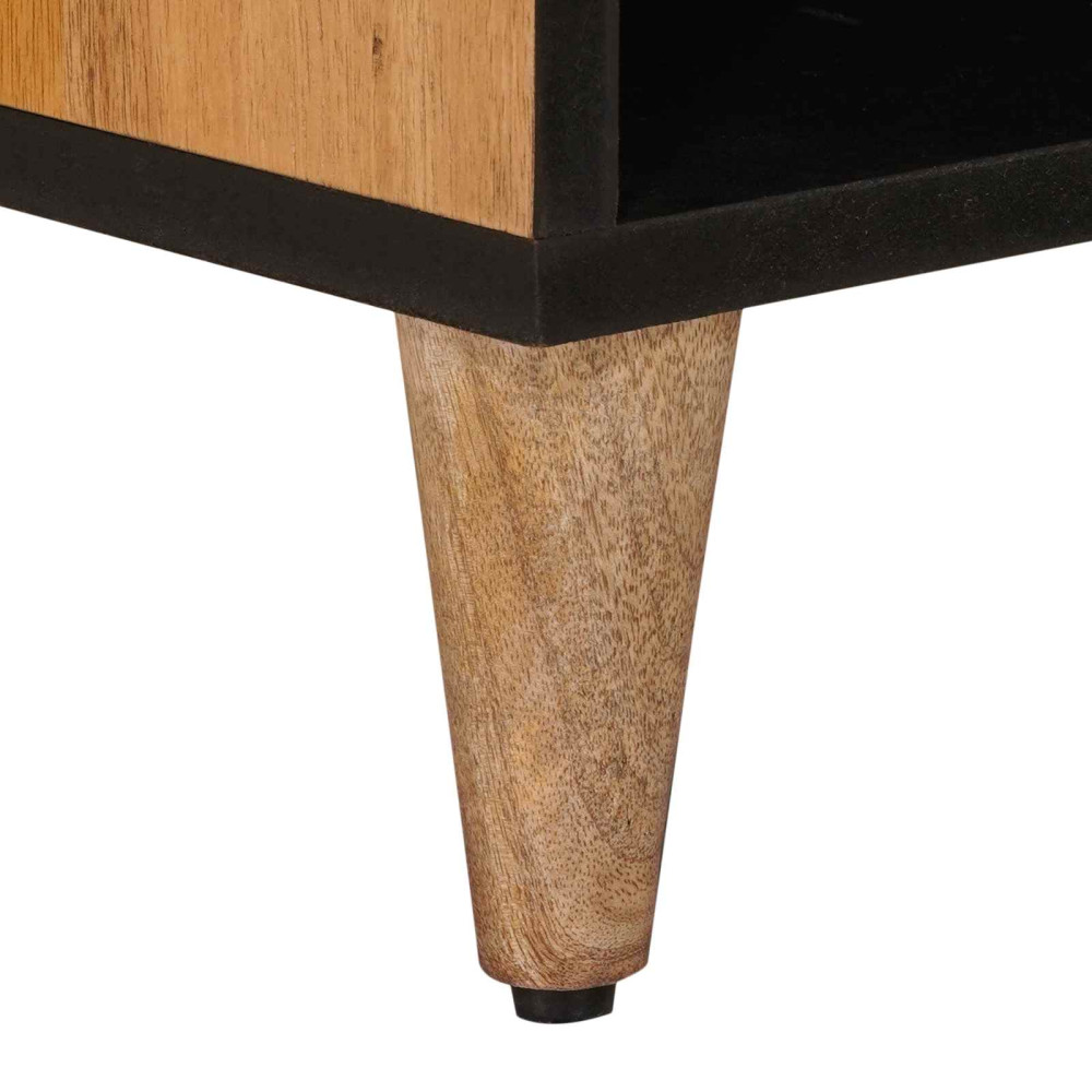 Produktbild för TV-skåp med lagring Naturfärg 80 x 33 x 46 cm Massivt mangoträ