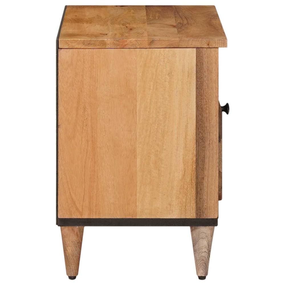 Produktbild för TV-skåp med låda Naturfärg 80 x 33 x 46 cm Massivt mangoträ