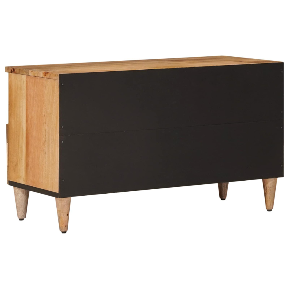 Produktbild för TV-skåp med låda Naturfärg 80 x 33 x 46 cm Massivt mangoträ