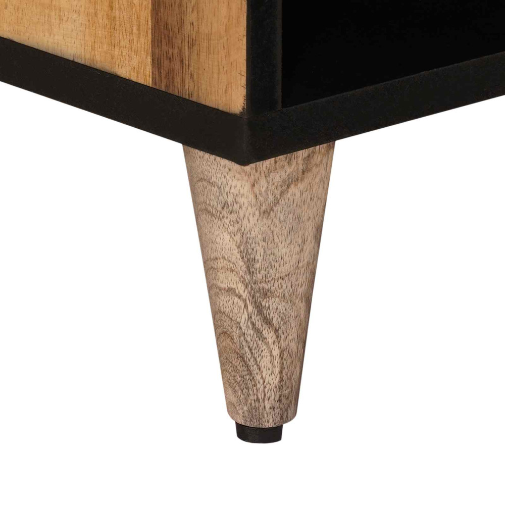Produktbild för TV-skåp med låda Naturfärg 80 x 33 x 46 cm Massivt mangoträ