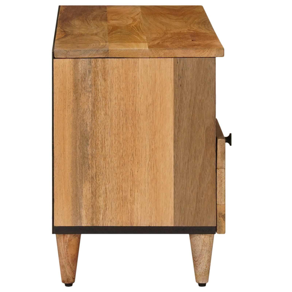 Produktbild för TV-skåp med låda Naturfärg 100 x 33 x 46 cm Massivt mangoträ