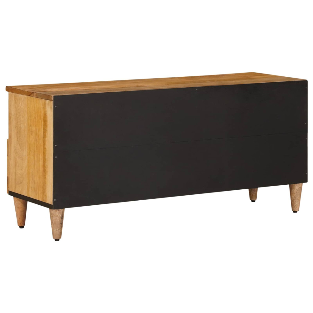 Produktbild för TV-skåp med låda Naturfärg 100 x 33 x 46 cm Massivt mangoträ