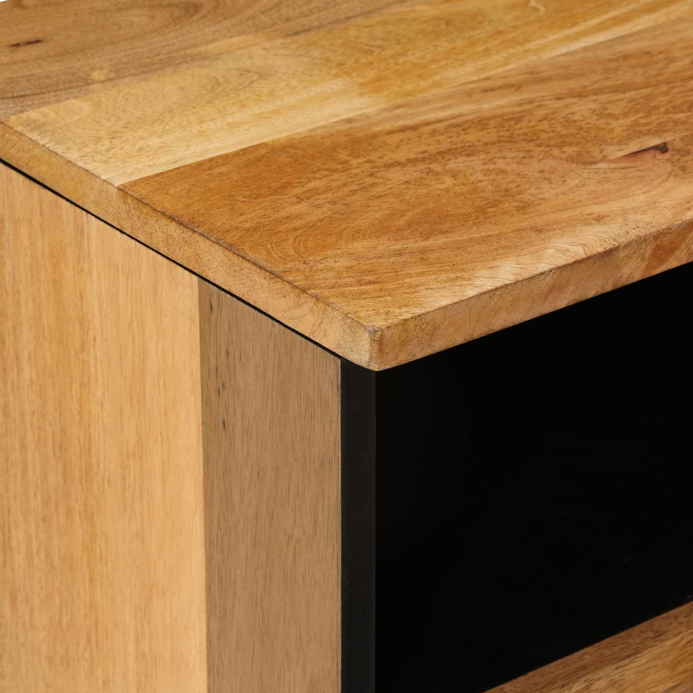 Produktbild för TV-skåp med låda Naturfärg 100 x 33 x 46 cm Massivt mangoträ