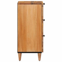 Produktbild för Sideboard med låda Naturfärg 40 x 33 x 75 cm Massivt mangoträ
