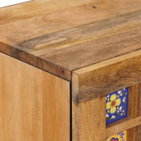 Produktbild för Sideboard med låda Naturfärg 40 x 33 x 75 cm Massivt mangoträ