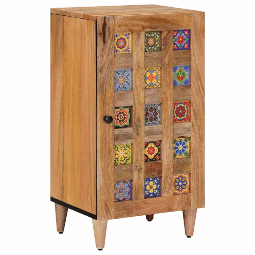 vidaXL Sideboard med dörr Naturfärg 40 x 33 x 75 cm Massivt mangoträ