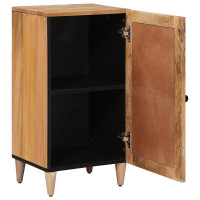 Produktbild för Sideboard med dörr Naturfärg 40 x 33 x 75 cm Massivt mangoträ