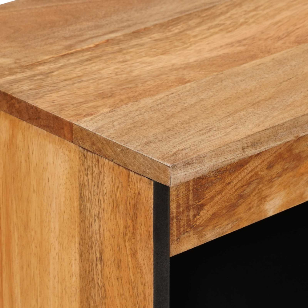 Produktbild för Sideboard med dörr Naturfärg 60 x 33,5 x 75 cm Massivt mangoträ