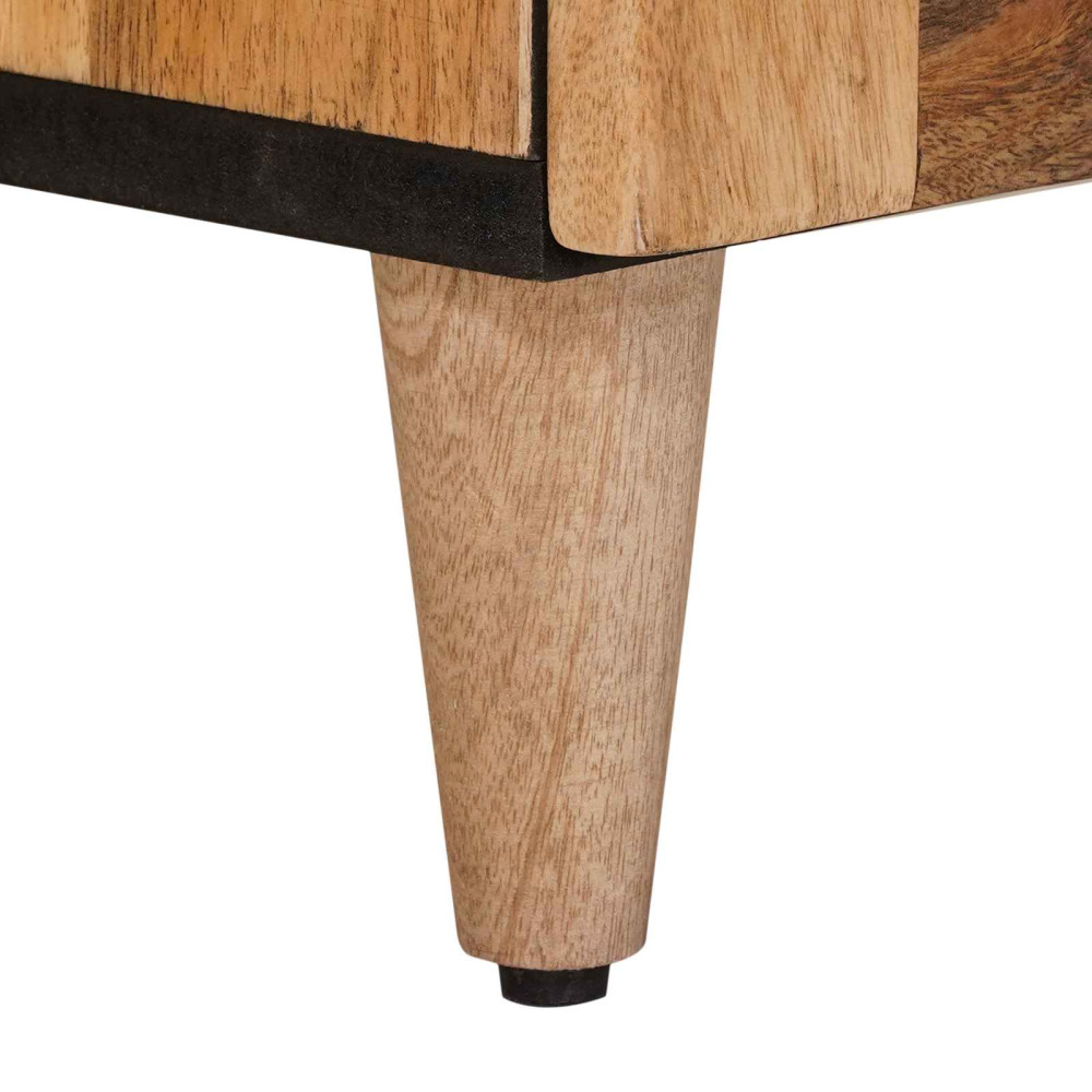 Produktbild för Sideboard med dörr Naturfärg 60 x 33,5 x 75 cm Massivt mangoträ