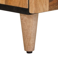 Produktbild för Sideboard med dörr Naturfärg 60 x 33,5 x 75 cm Massivt mangoträ