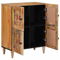 Produktbild för Sideboard med dörr Naturfärg 60 x 33 x 75 cm Massivt mangoträ