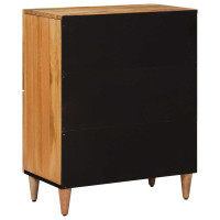 Produktbild för Sideboard med dörr Naturfärg 60 x 33 x 75 cm Massivt mangoträ