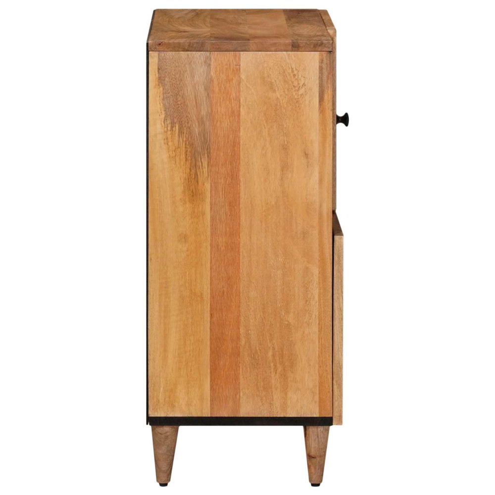 Produktbild för Sideboard med dörr Naturfärg 80 x 33 x 75 cm Massivt mangoträ