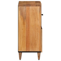 Produktbild för Sideboard med dörr Naturfärg 80 x 33 x 75 cm Massivt mangoträ