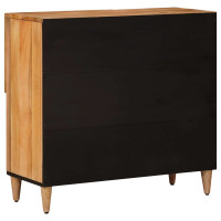 Produktbild för Sideboard med dörr Naturfärg 80 x 33 x 75 cm Massivt mangoträ