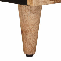 Produktbild för Sideboard med dörr Naturfärg 80 x 33 x 75 cm Massivt mangoträ