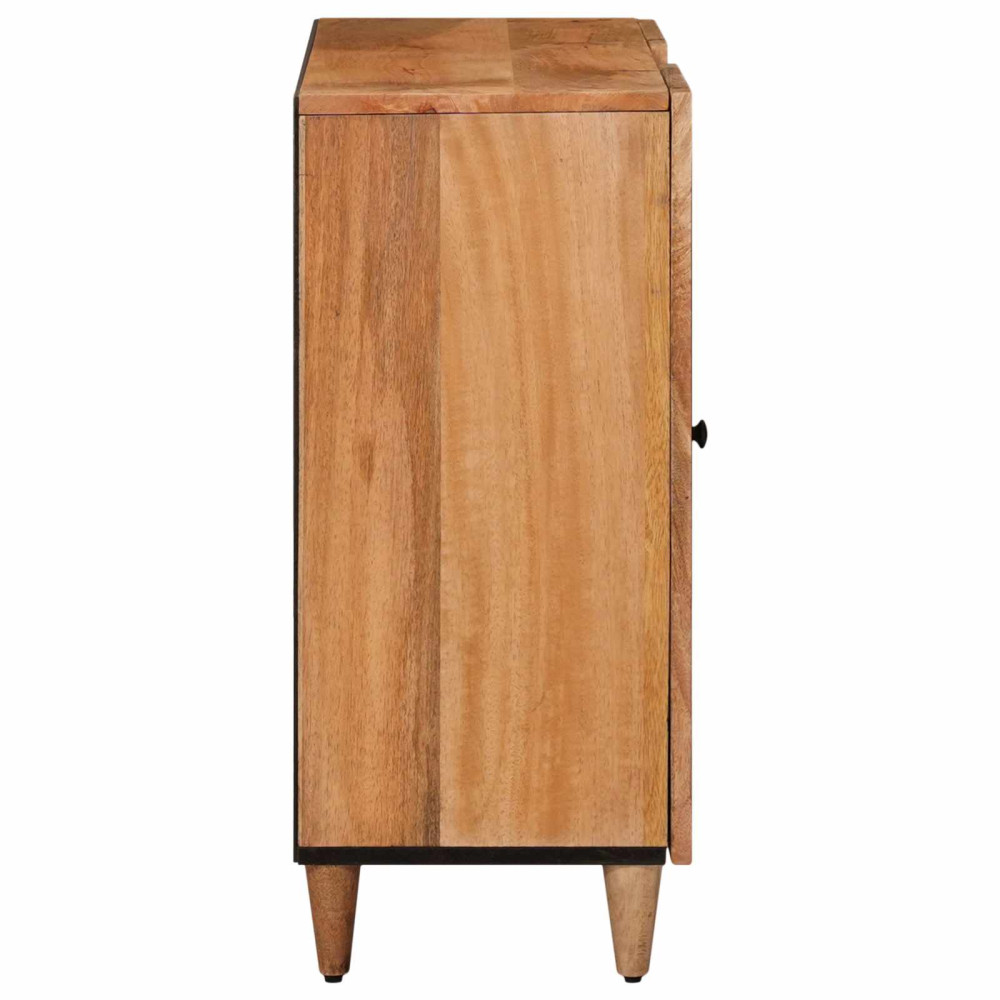 Produktbild för Sideboard med hylla Naturfärg 90 x 33 x 75 cm Massivt mangoträ