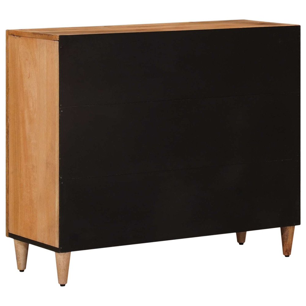 Produktbild för Sideboard med hylla Naturfärg 90 x 33 x 75 cm Massivt mangoträ