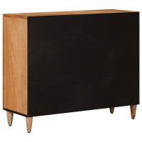 Produktbild för Sideboard med hylla Naturfärg 90 x 33 x 75 cm Massivt mangoträ