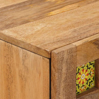 Produktbild för Skåp med låda Naturfärg 60 x 33,5 x 100 cm Massivt mangoträ