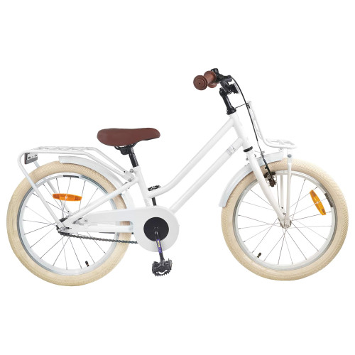 vidaXL Barncykel 18 Tum för 5-7 år gamla Vit