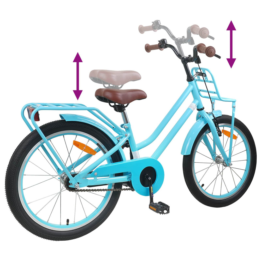 Produktbild för Barncykel 18 Tum för 5-7 år gamla Ljusblå