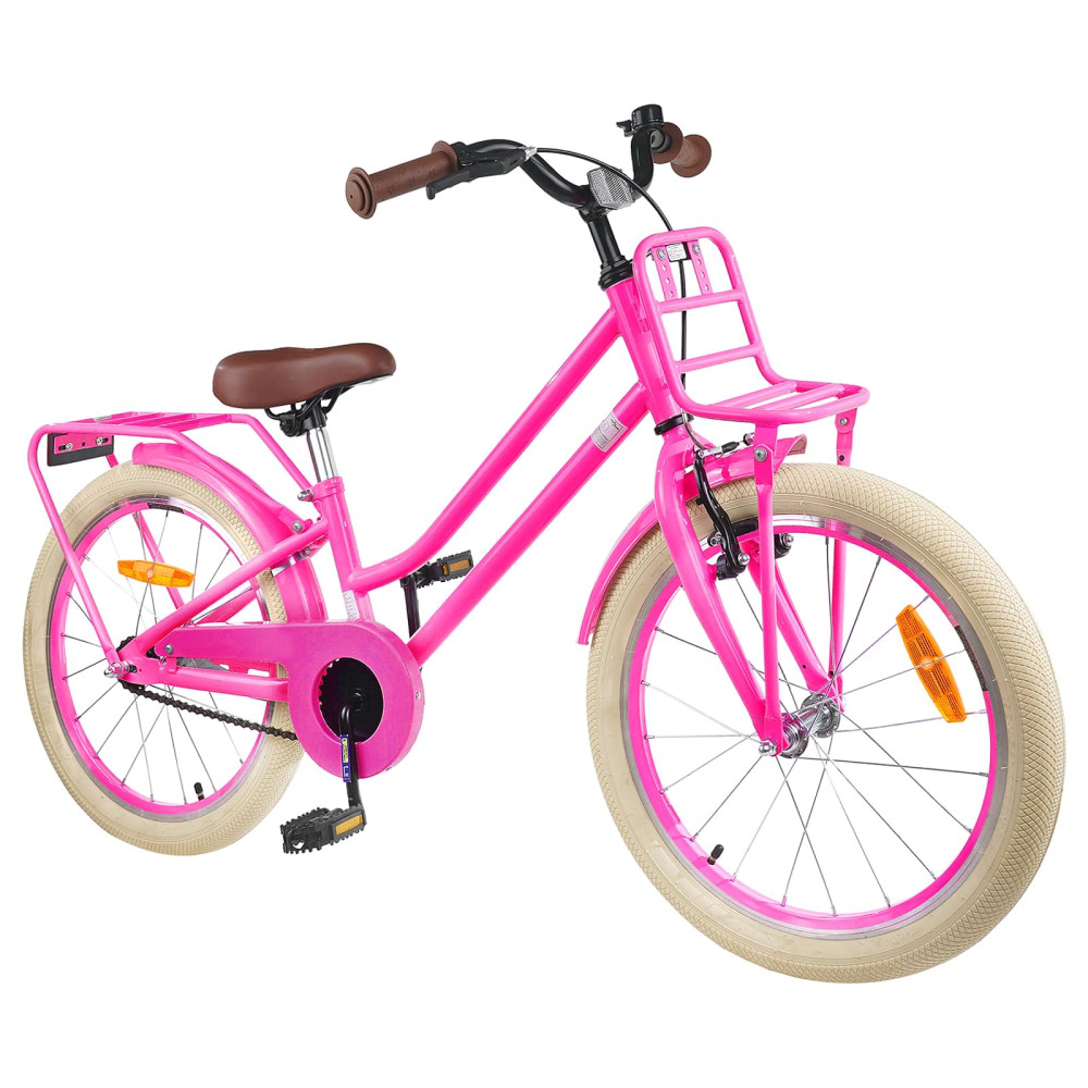 Produktbild för Barncykel 18 Tum för 5-7 år gamla Mörkrosa