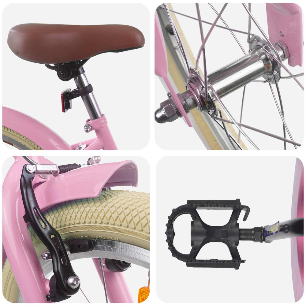 Produktbild för Barncykel 18 Tum för 5-7 år gamla Ljusrosa