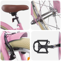 Produktbild för Barncykel 18 Tum för 5-7 år gamla Ljusrosa