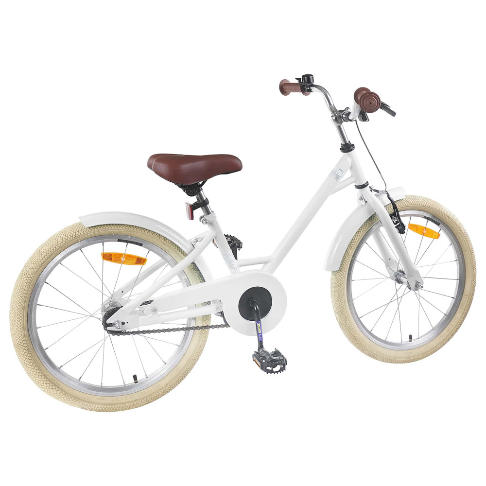 Produktbild för Barncykel 18 Tum för 5-7 år gamla Vit
